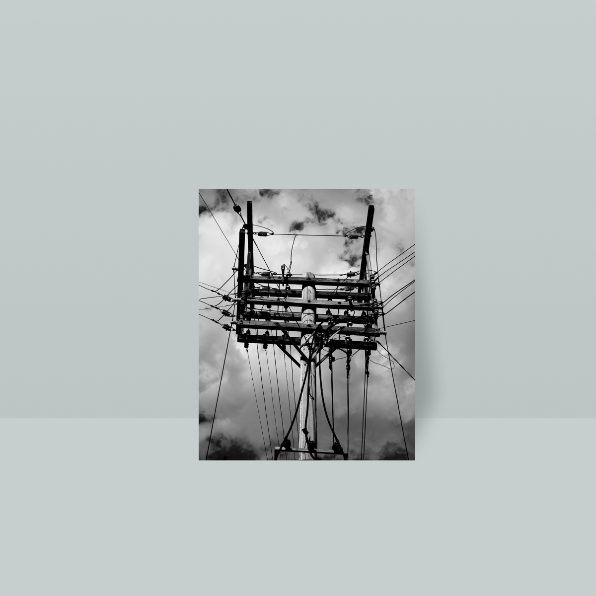 Power Line B/W ilumipix™ aluminum photo panel 8x10"