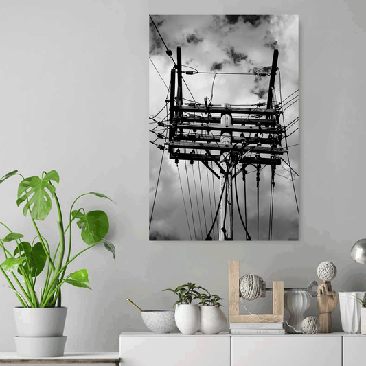 Power Line in BW - Canvas Print 16x24"