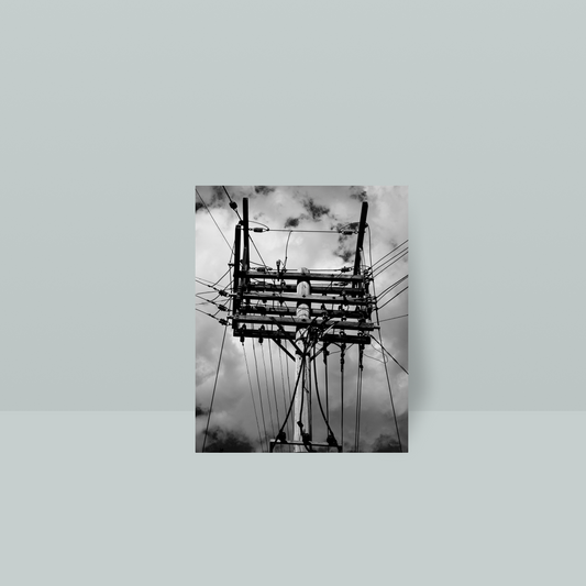 Power Line B/W ilumipix™ aluminum photo panel 8x10"